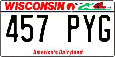 WI license plate 457PYG
