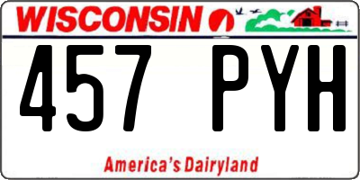 WI license plate 457PYH