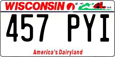 WI license plate 457PYI