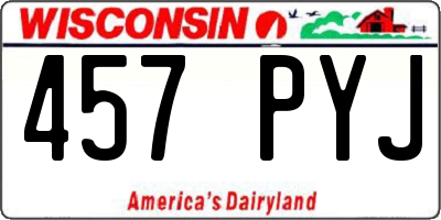 WI license plate 457PYJ