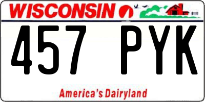 WI license plate 457PYK