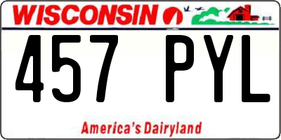 WI license plate 457PYL
