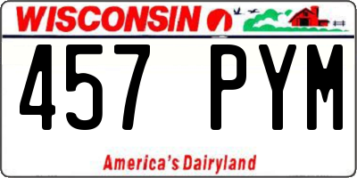 WI license plate 457PYM