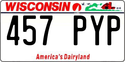 WI license plate 457PYP
