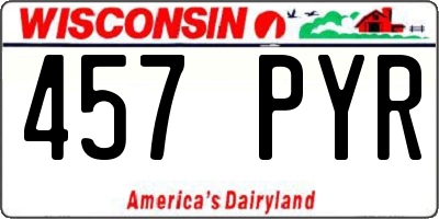 WI license plate 457PYR