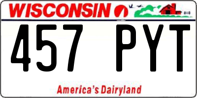 WI license plate 457PYT
