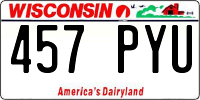WI license plate 457PYU