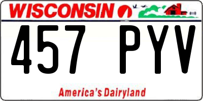 WI license plate 457PYV