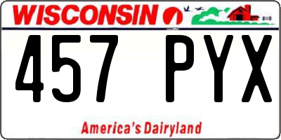 WI license plate 457PYX