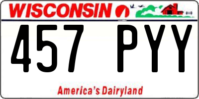 WI license plate 457PYY