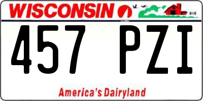 WI license plate 457PZI