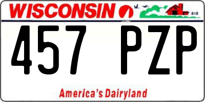 WI license plate 457PZP