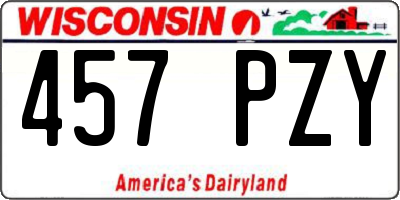WI license plate 457PZY