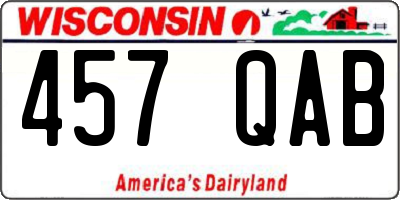 WI license plate 457QAB