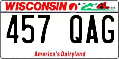 WI license plate 457QAG