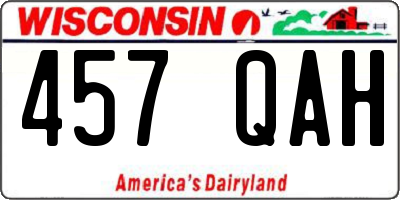 WI license plate 457QAH