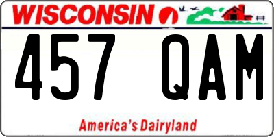 WI license plate 457QAM