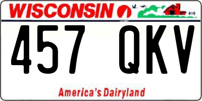 WI license plate 457QKV