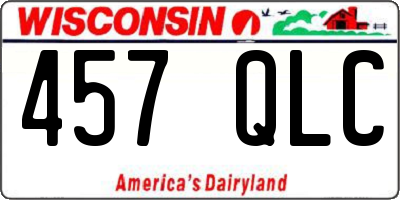 WI license plate 457QLC