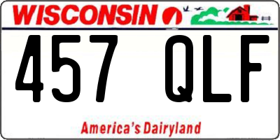 WI license plate 457QLF
