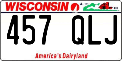 WI license plate 457QLJ