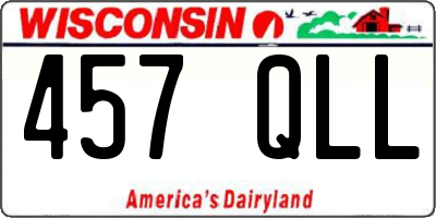 WI license plate 457QLL