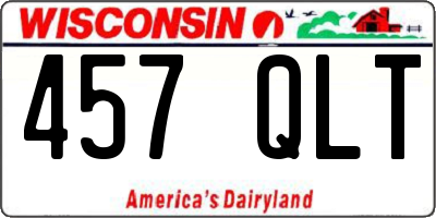 WI license plate 457QLT
