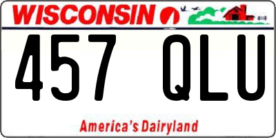 WI license plate 457QLU