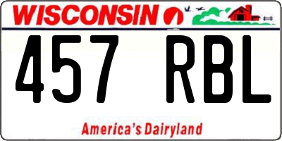 WI license plate 457RBL