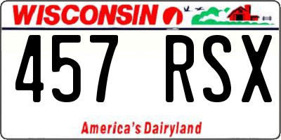 WI license plate 457RSX
