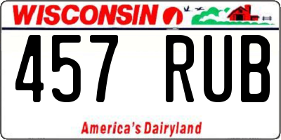 WI license plate 457RUB