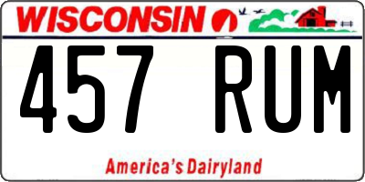 WI license plate 457RUM