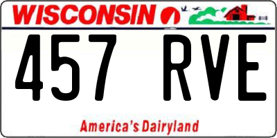 WI license plate 457RVE
