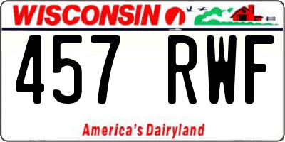 WI license plate 457RWF