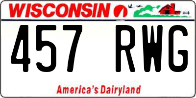 WI license plate 457RWG