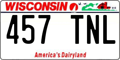 WI license plate 457TNL