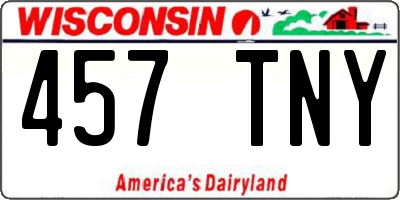 WI license plate 457TNY
