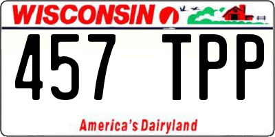 WI license plate 457TPP