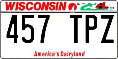 WI license plate 457TPZ