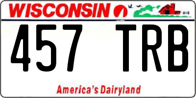 WI license plate 457TRB