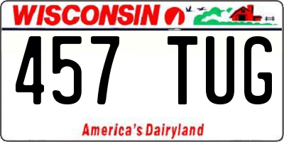 WI license plate 457TUG