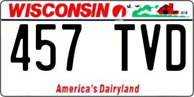 WI license plate 457TVD