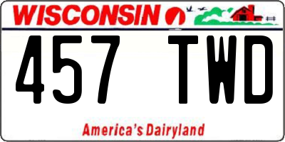 WI license plate 457TWD