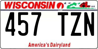 WI license plate 457TZN