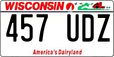 WI license plate 457UDZ