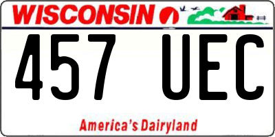 WI license plate 457UEC