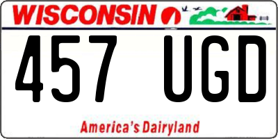 WI license plate 457UGD