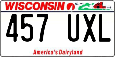 WI license plate 457UXL