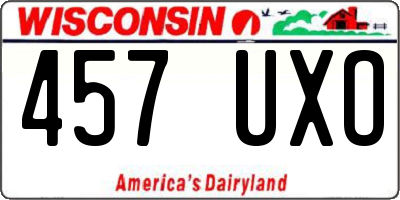 WI license plate 457UXO