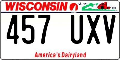 WI license plate 457UXV